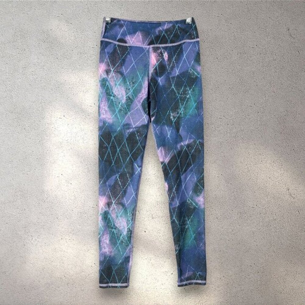Z by Zella Geometric Galaxy Leggings Girl’s L Multicolor Nebula Print Y2K EUC